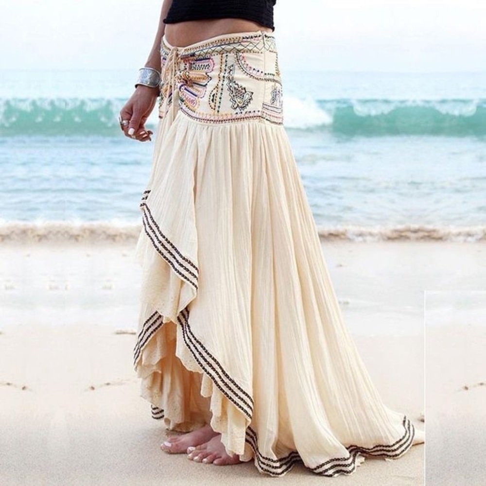 🔹New🔹Vintage Boho Drop Waist Skirt - Picture 3 of 7